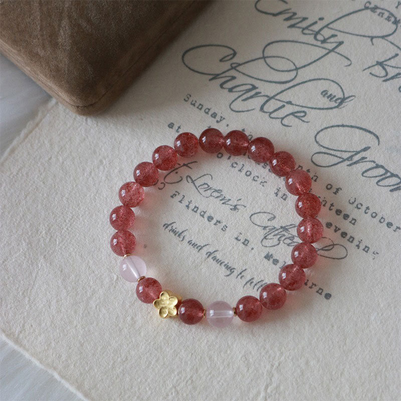 Strawberry Crystal Beads Bracelet Stretch | Special Design