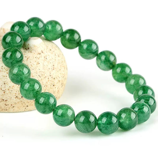 Natural Green Crystal Beads Bracelet Stretch | Green Crystal 10MM